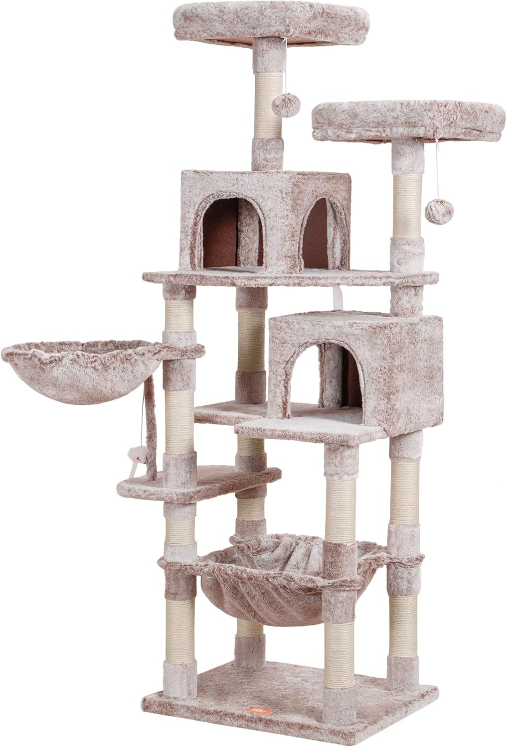 Clean Comfort Tall Cat Tree Tower with Perch, Hammock & Sisal Posts