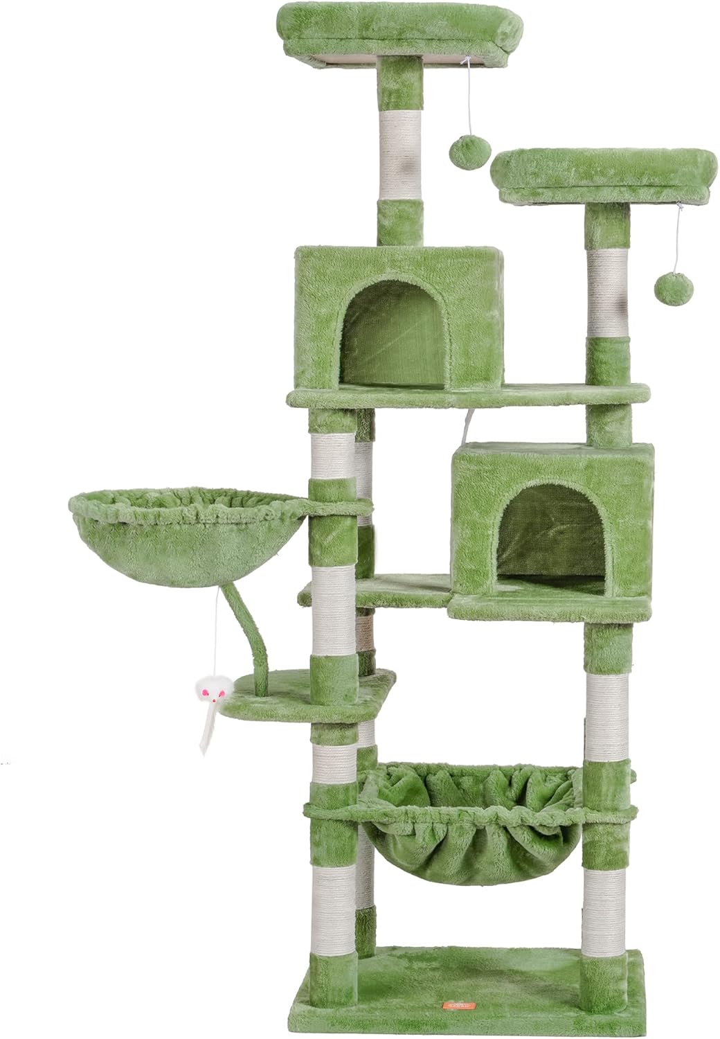 Clean Comfort Tall Cat Tree Tower with Perch, Hammock & Sisal Posts