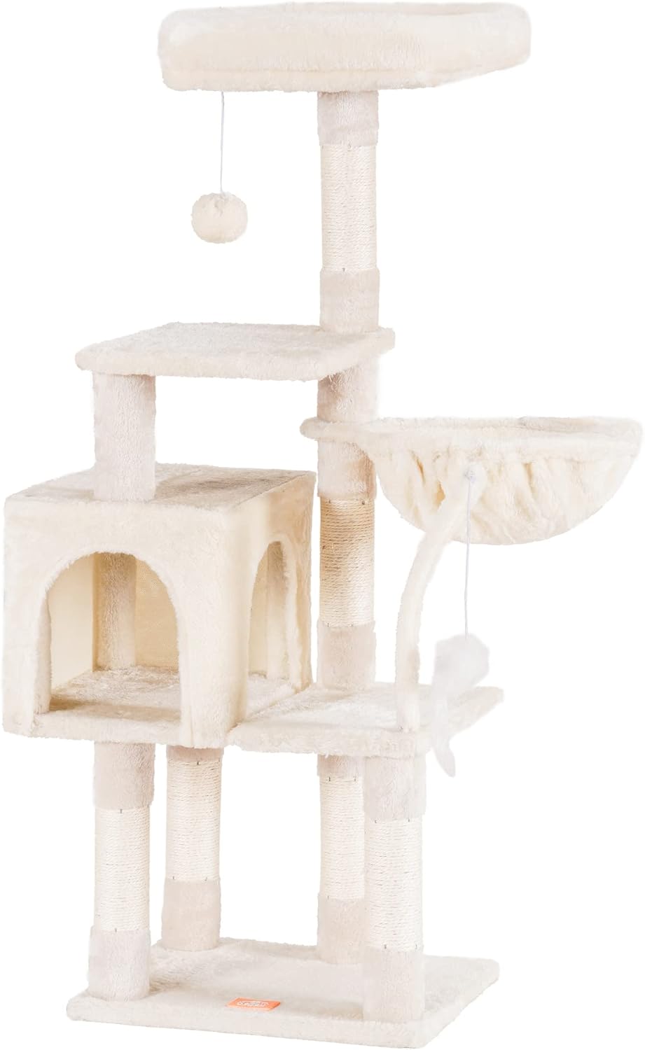 Clean Comfort Compact Cat Tree Tower with Perch, Hammock & Sisal Posts