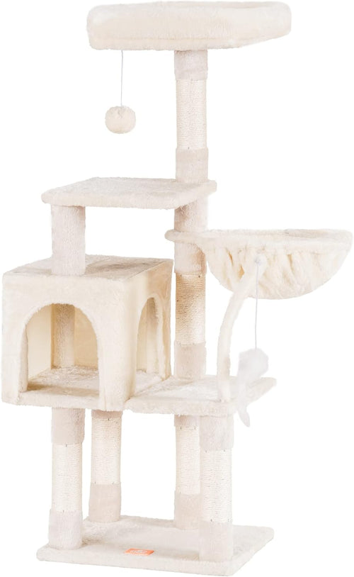 Clean Comfort Compact Cat Tree Tower with Perch, Hammock & Sisal Posts