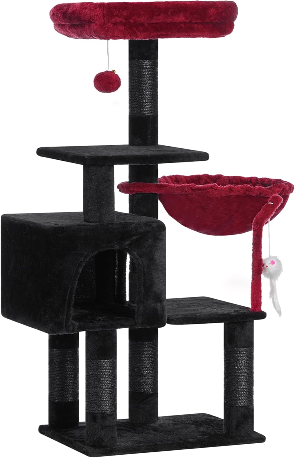 Clean Comfort Compact Cat Tree Tower with Perch, Hammock & Sisal Posts