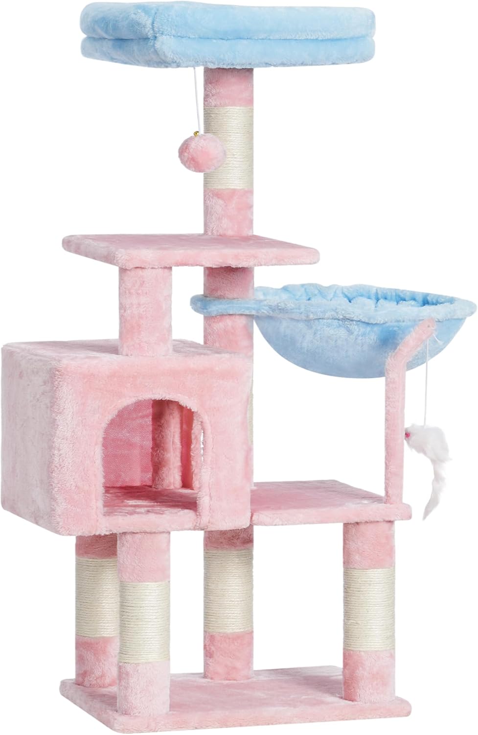 Clean Comfort Compact Cat Tree Tower with Perch, Hammock & Sisal Posts