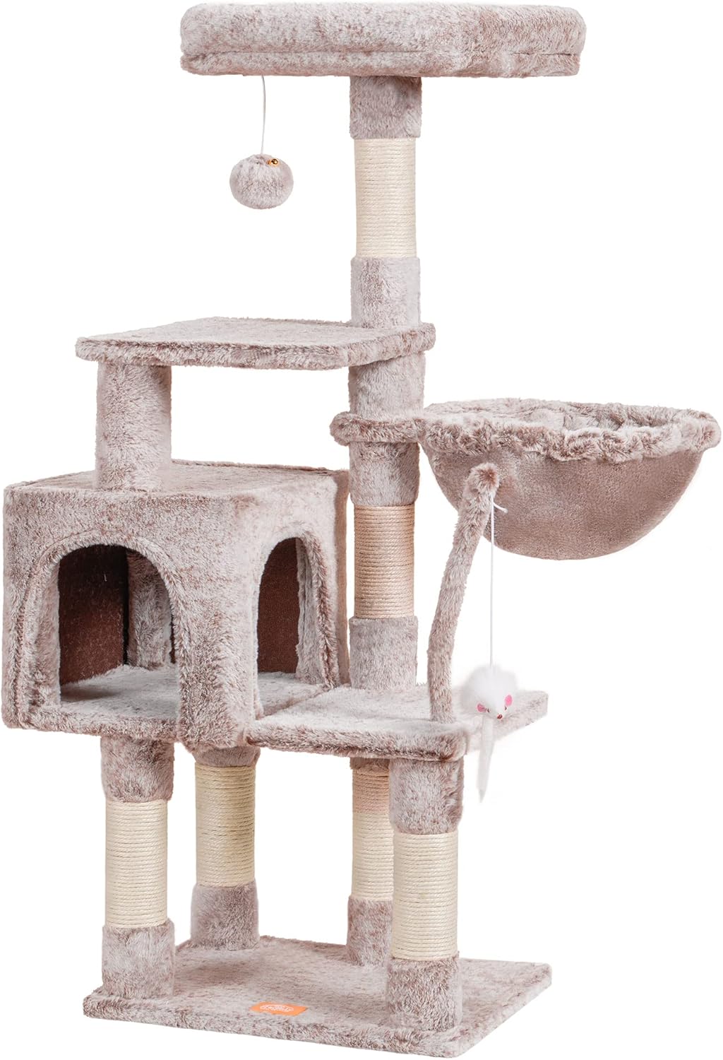 Clean Comfort Compact Cat Tree Tower with Perch, Hammock & Sisal Posts